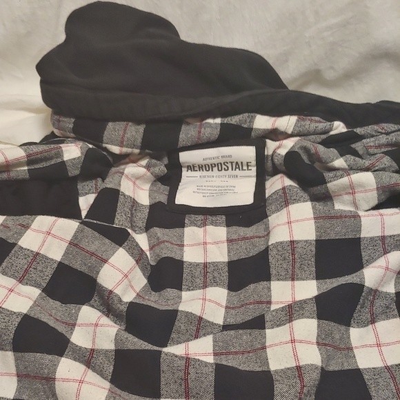 🟢🧥 Aeropostale Faded Black Jacket Hoodie Fully Lined Size M - Picture 3 of 8